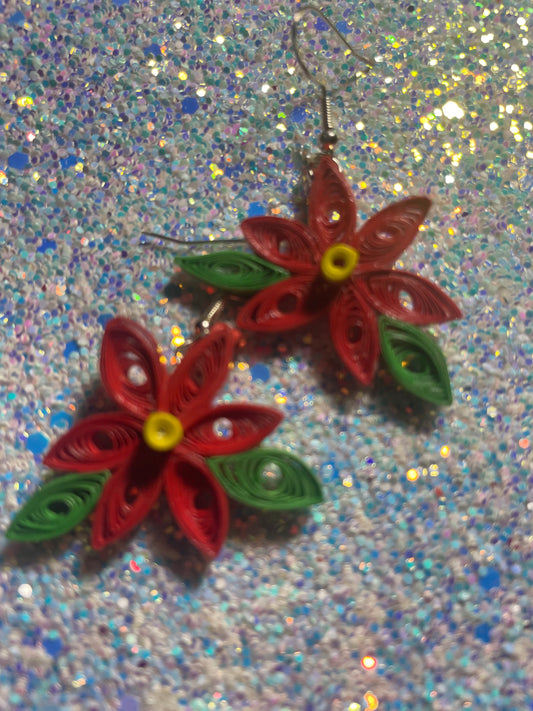 Poinsettia Earrings - For the holidays