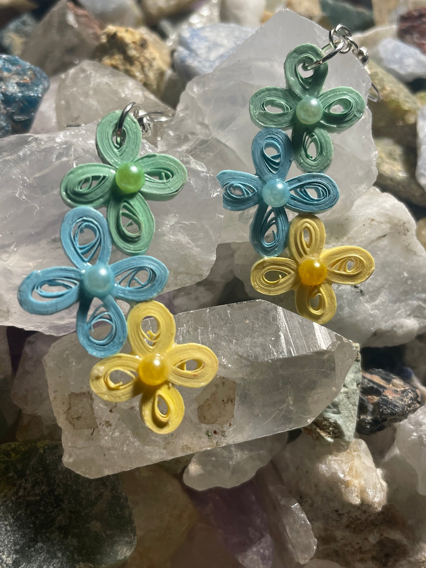 Quilled Dangle Flower Earring -