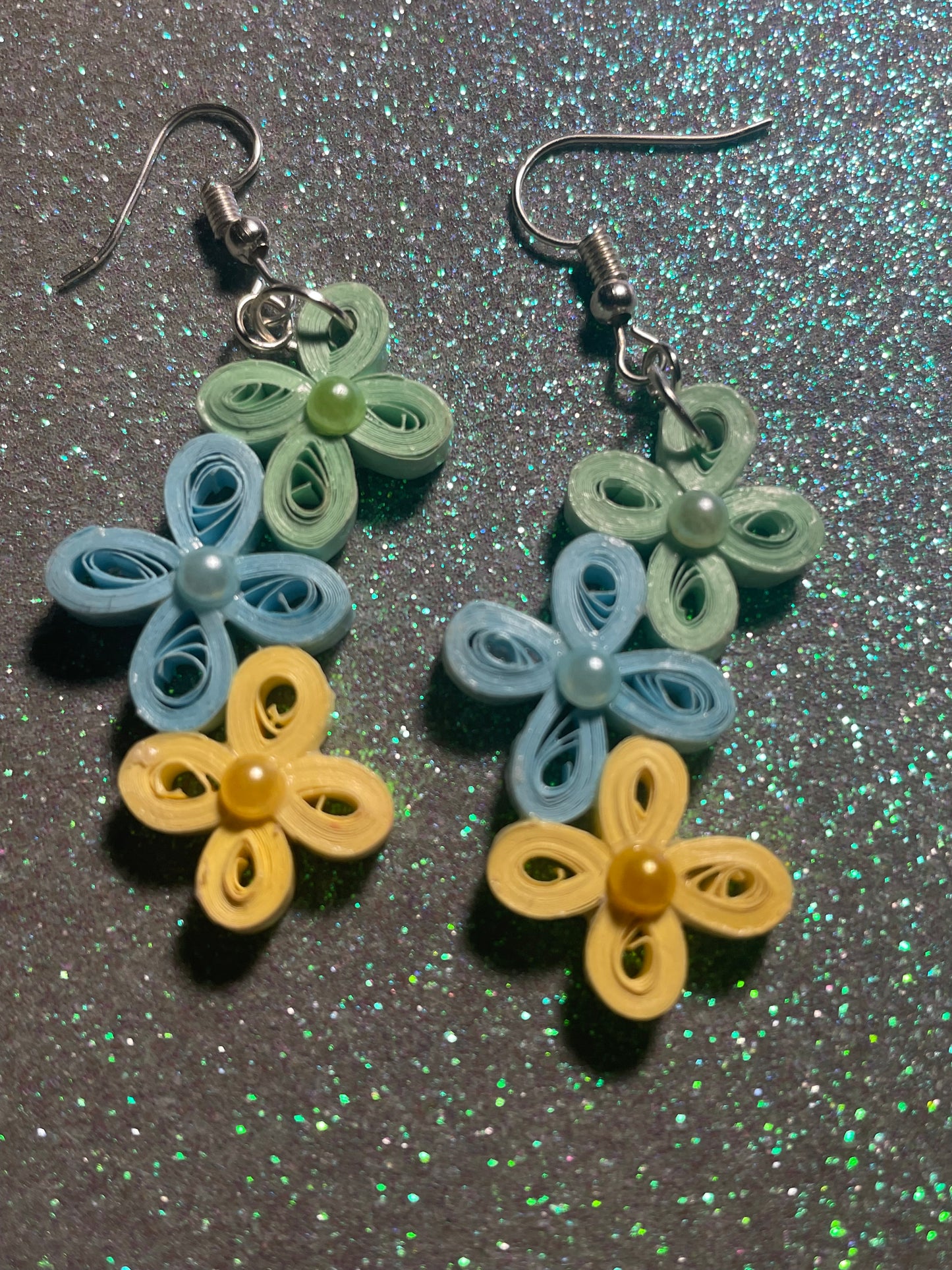 Quilled Dangle Flower Earring -